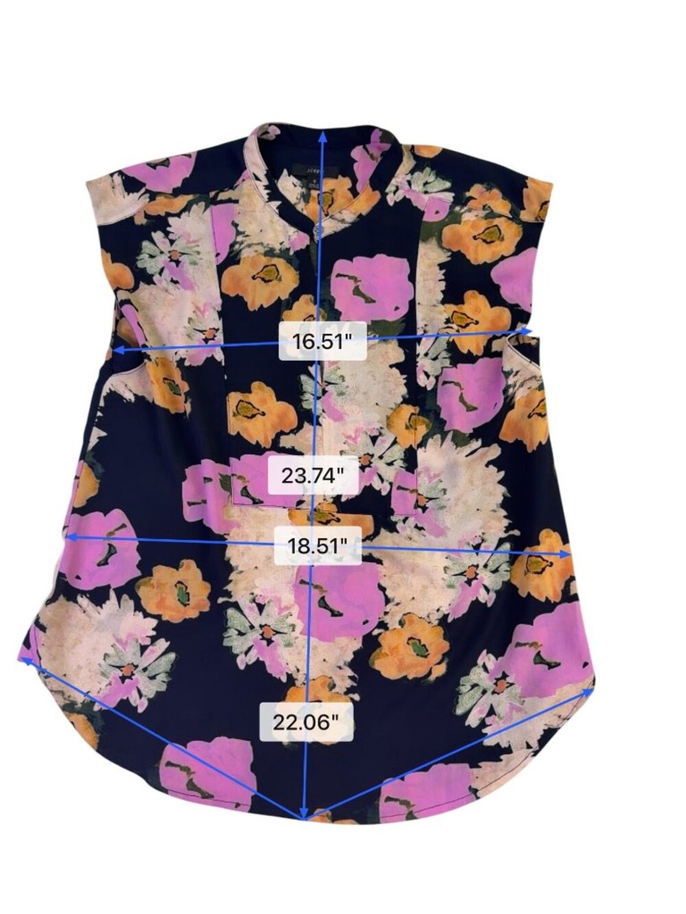 J.Crew Womens Multicolor Floral Print Sleeveless Button-Front Blouse Size S image 6